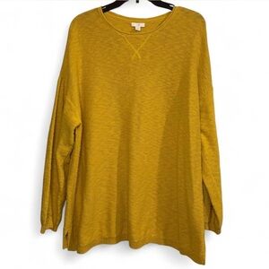 J. Jill Mustard Yellow Crew Neck Sweater